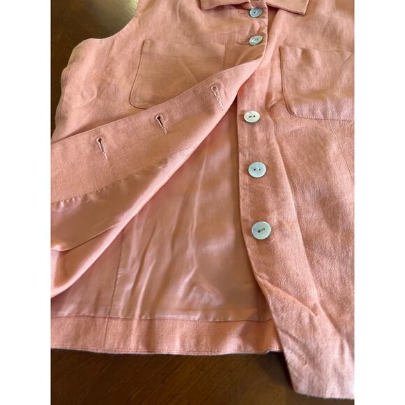 Vintage 90’s MixIt Light Orange 2pc. Dress Shorts & Sleeveless Top Size 10 - Picture 6 of 10